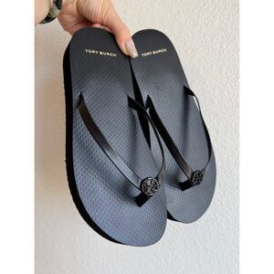 Tory Burch Flatform Flip-Flop Thong Sandals in Perfect Black size 7 NWOT